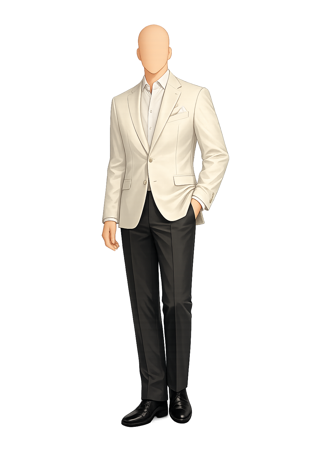 Men's cream blazer with dress pants